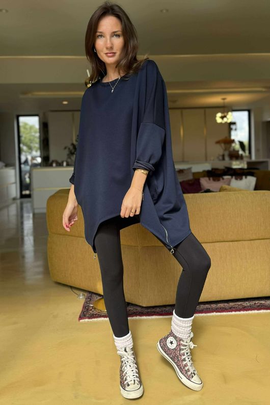 The Soft Tech Jersey Zippy Sweatshirt Navy